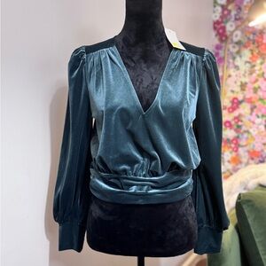 Teal Velvet Women's Top